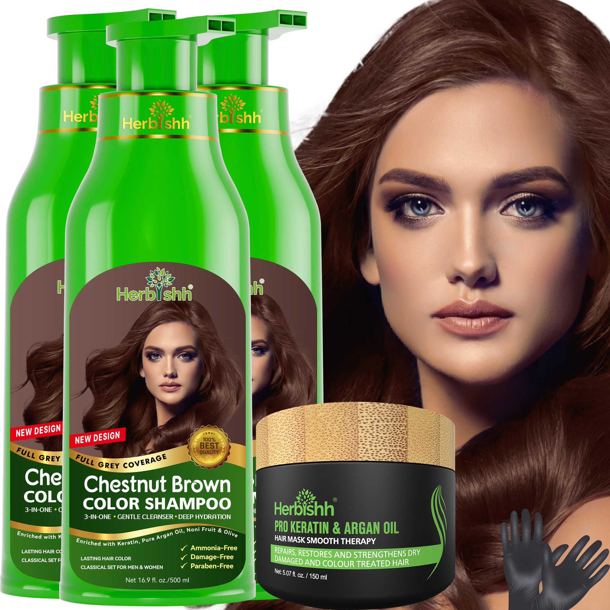 Amazon.com : Herbishh Ultimate Shampoo Kit (3pcs Dye + 1 Argan